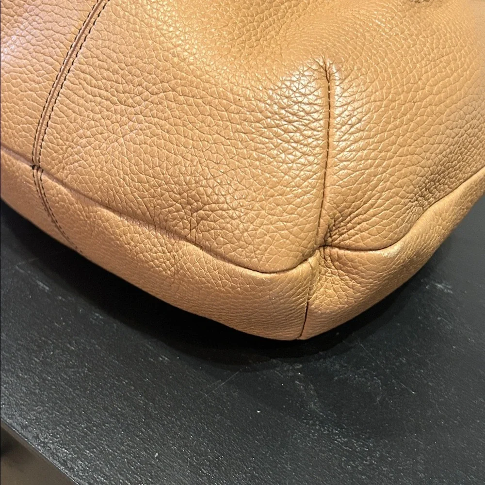 Brighton Tan Leather Shoulder Bag with Heart Charm